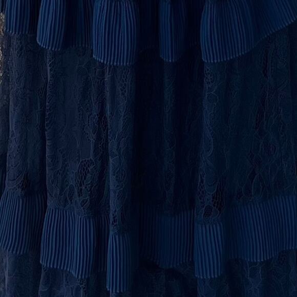 Lulus Navy Blue Lace Ruffled Tiered Marvelous Darling Maxi Dress Size XL - Picture 7 of 10